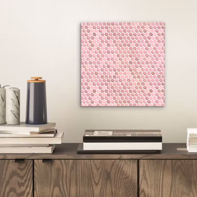 Aluminium schilderij - Penny - Mozaïek - Lichtroze — 2