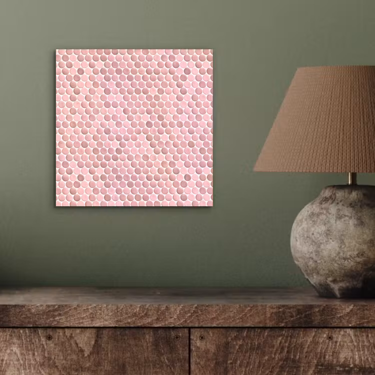 Aluminium schilderij - Penny - Mozaïek - Lichtroze — 3