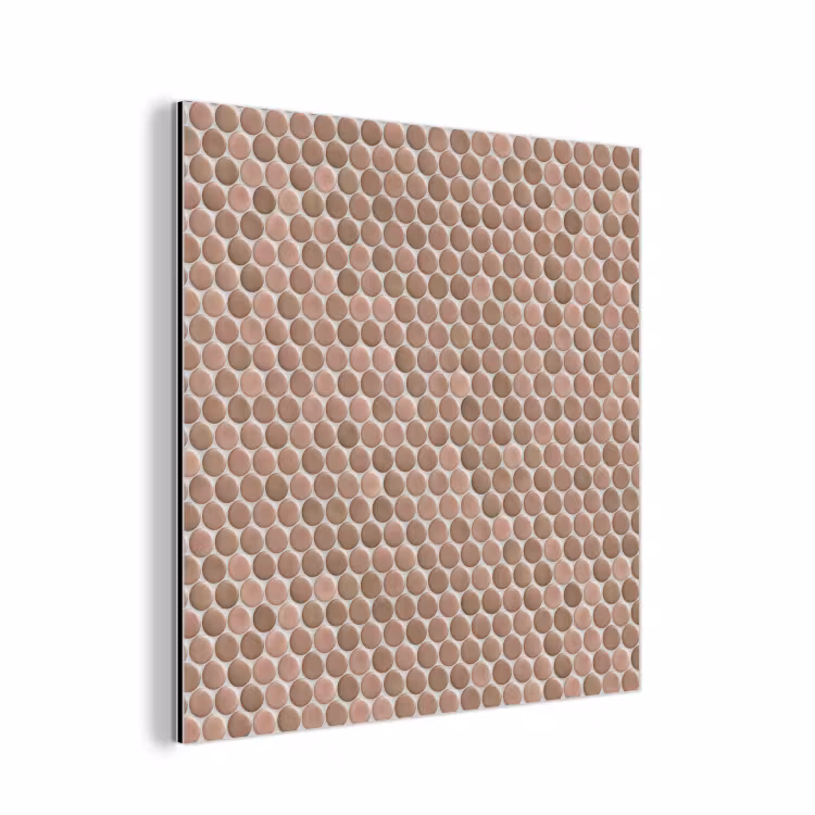 Aluminium schilderij - Penny - Mozaïek - Oudroze - Terracotta — 1
