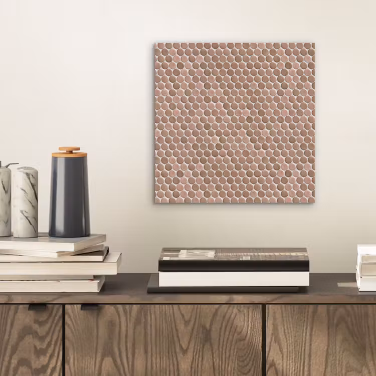 Aluminium schilderij - Penny - Mozaïek - Oudroze - Terracotta — 2