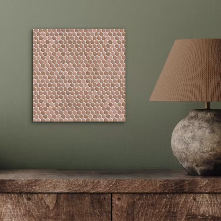 Aluminium schilderij - Penny - Mozaïek - Oudroze - Terracotta — 3