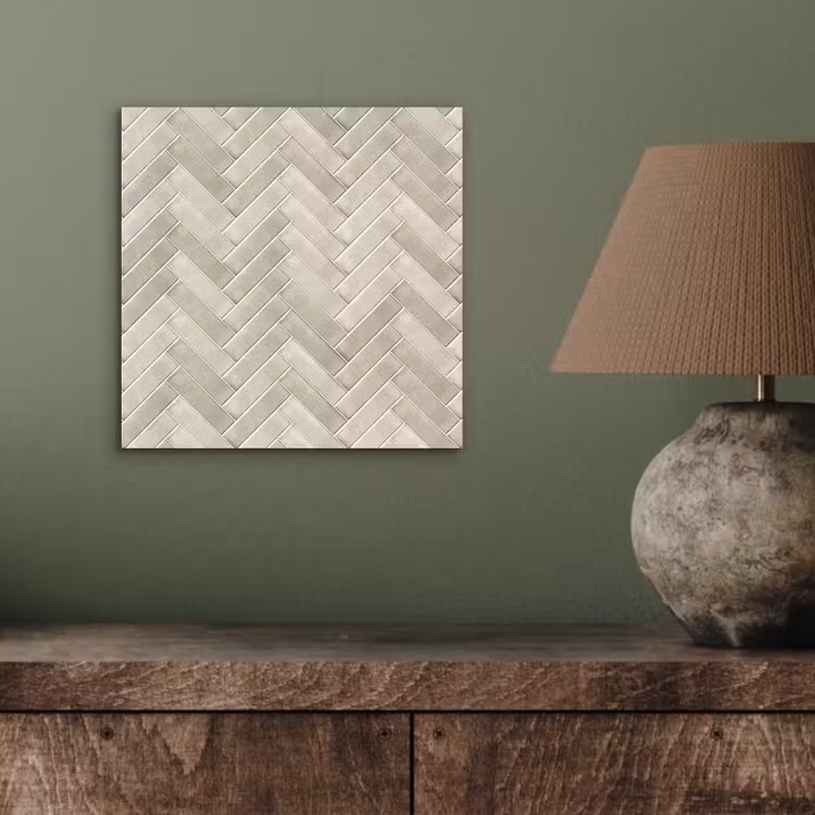Aluminium schilderij - Visgraat - Wandtegel - Beige — 3