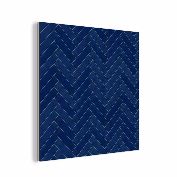 Aluminium schilderij - Visgraat - Wandtegel - Donkerblauw - Navy Blue — 1