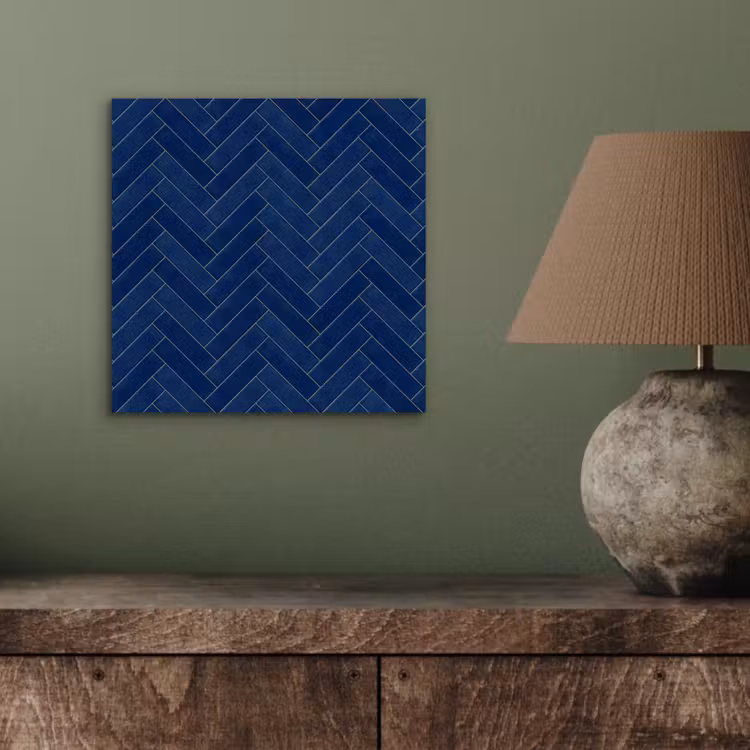 Aluminium schilderij - Visgraat - Wandtegel - Donkerblauw - Navy Blue — 3