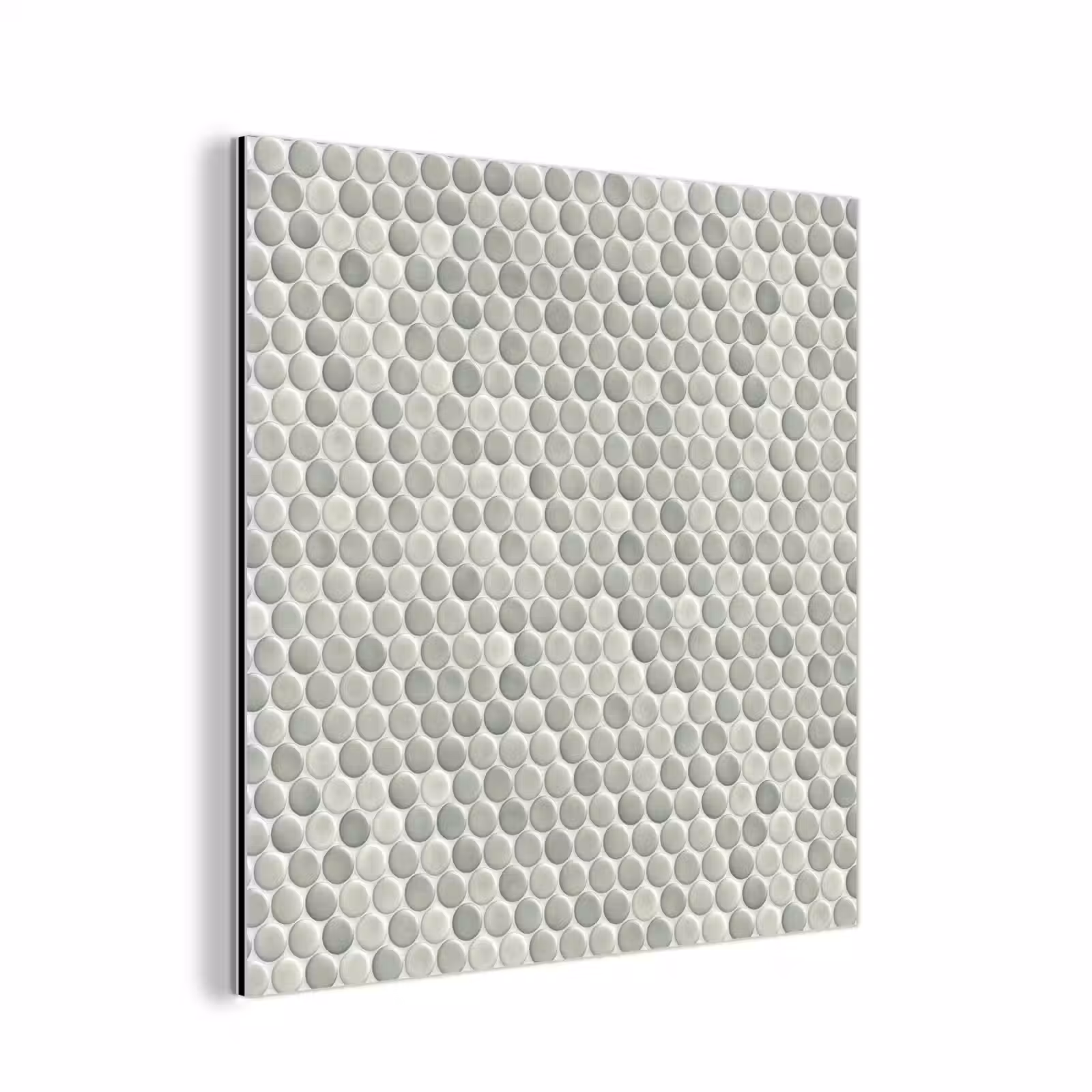 Aluminium schilderij - Penny - Mozaïek - Lichtgrijs — 1