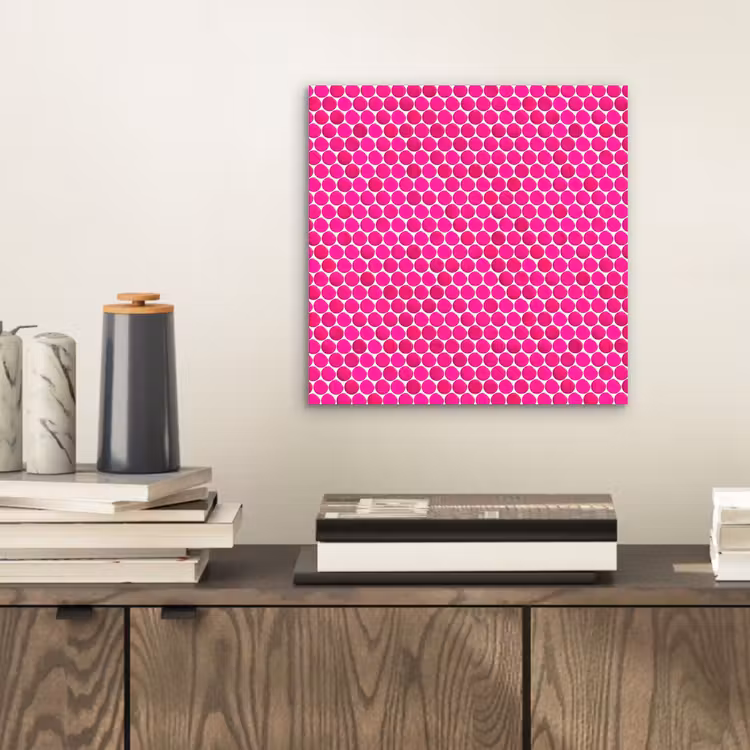 Aluminium schilderij - Penny - Mozaïek - Felroze — 2