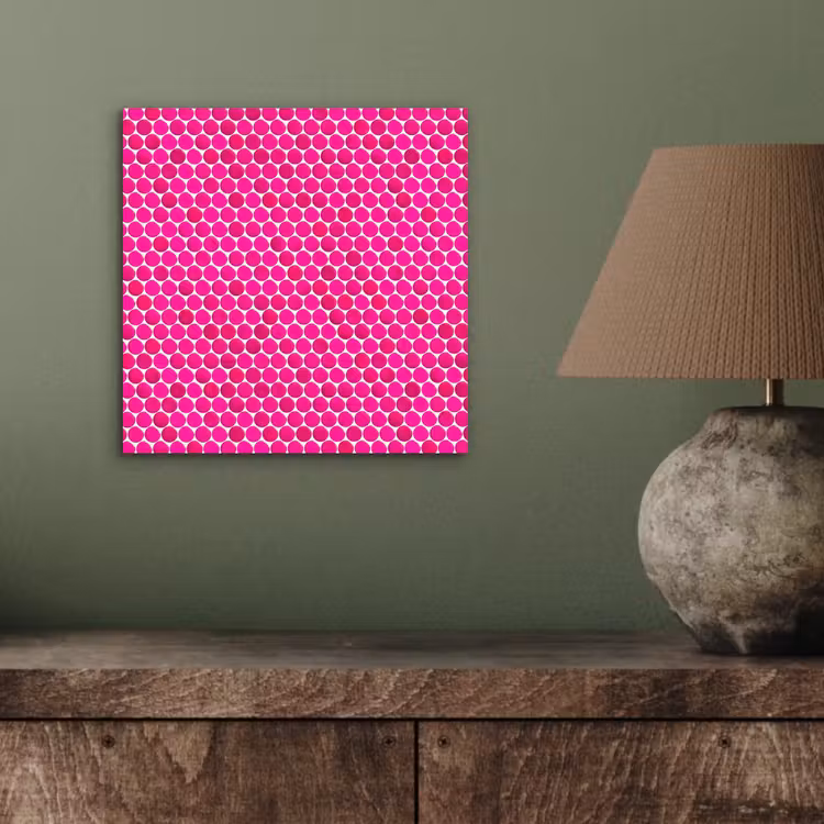 Aluminium schilderij - Penny - Mozaïek - Felroze — 3