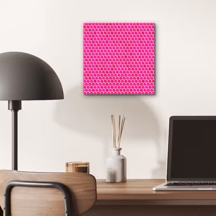 Aluminium schilderij - Penny - Mozaïek - Felroze — 6