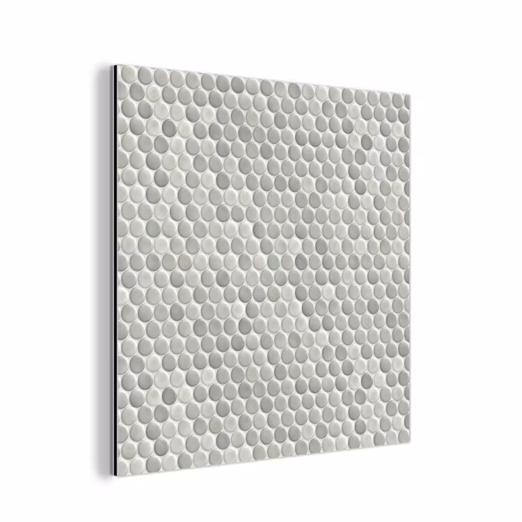 Aluminium schilderij - Penny - Mozaïek - Lichtgrijs — 1