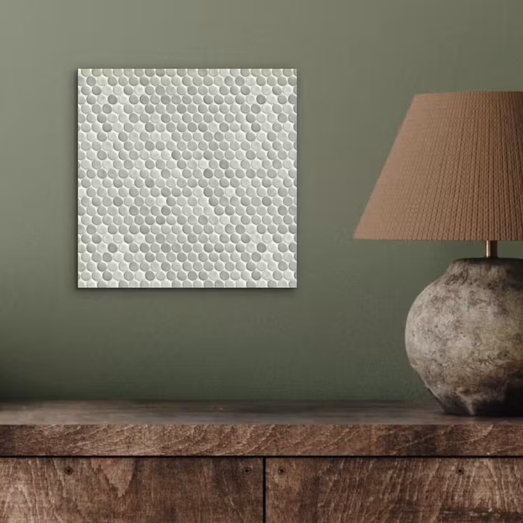 Aluminium schilderij - Penny - Mozaïek - Lichtgrijs — 3
