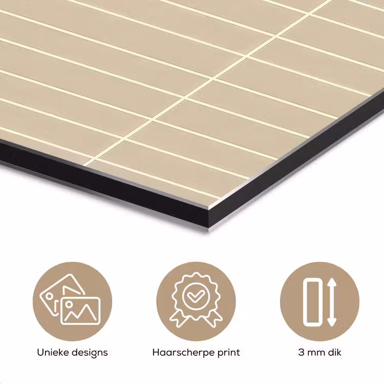 Aluminium schilderij - Verticaal - Wandtegel - Crème - Beige — 7