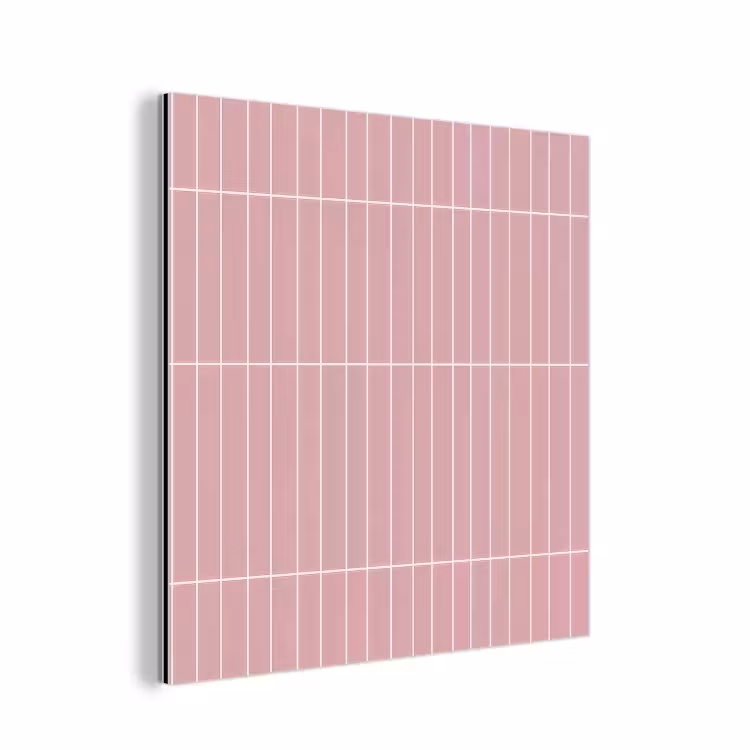Aluminium schilderij - Verticaal - Wandtegel - Lichtroze — 1