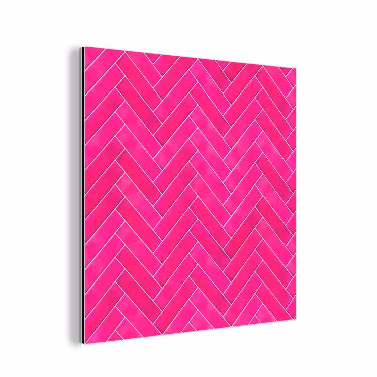 Aluminium schilderij - Visgraat - Wandtegel - Fuchsia - Roze — 1