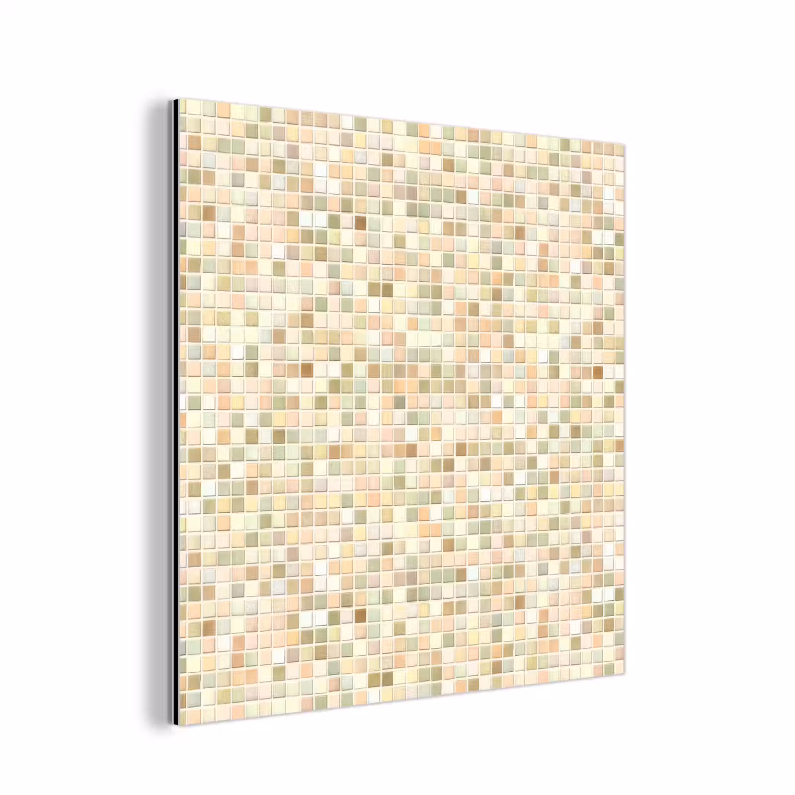 Aluminium schilderij - Mozaïek - Patroon - Beige — 1