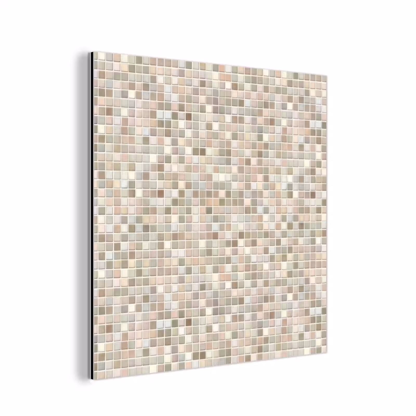 Aluminium schilderij - Mozaïek - Patroon- Taupe — 1