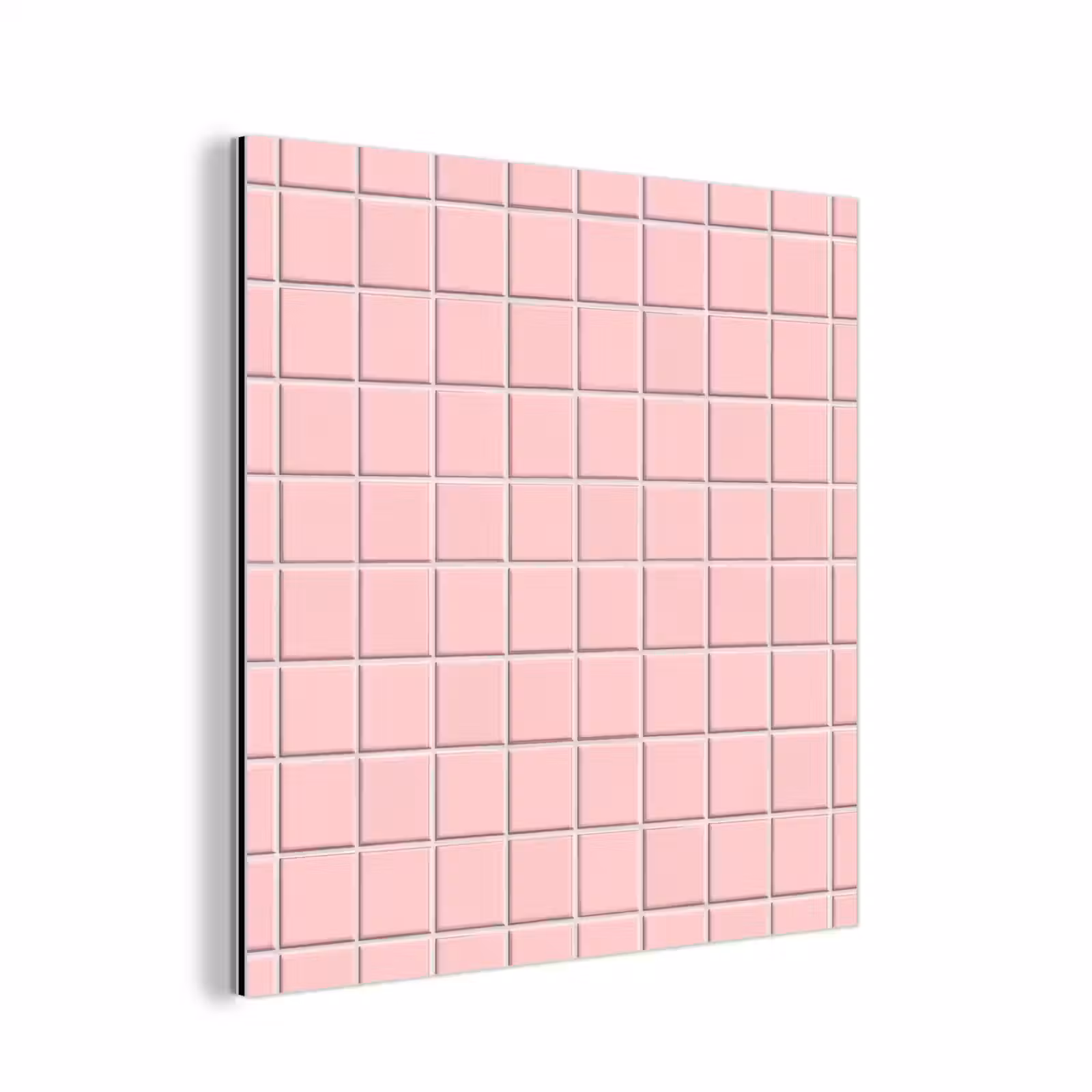 Aluminium schilderij - Patroon - Tegel - Pastelroze — 1