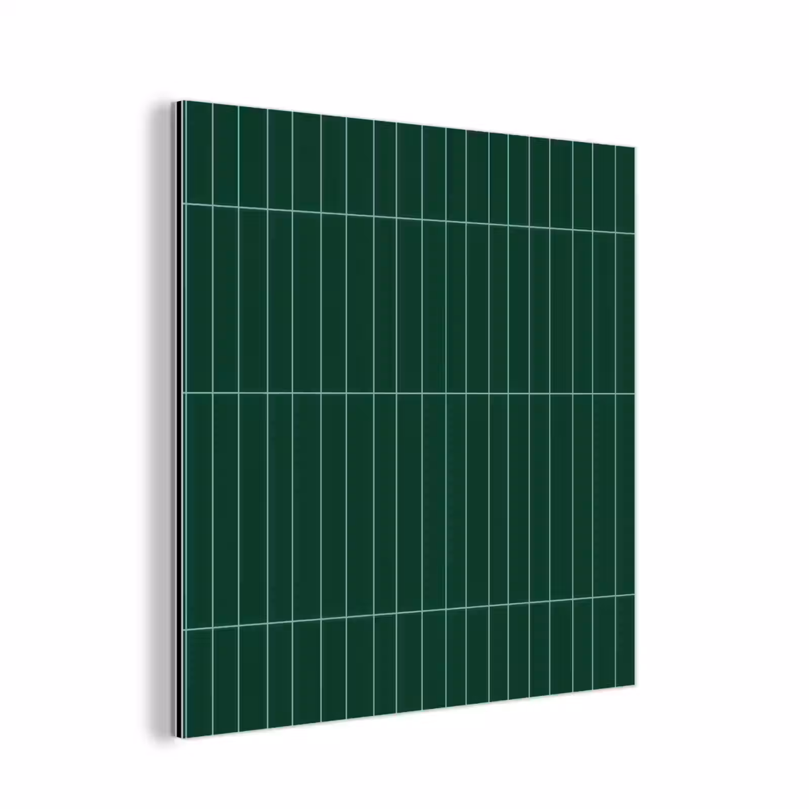 Aluminium schilderij - Patroon - Tegels - Donkergroen — 1