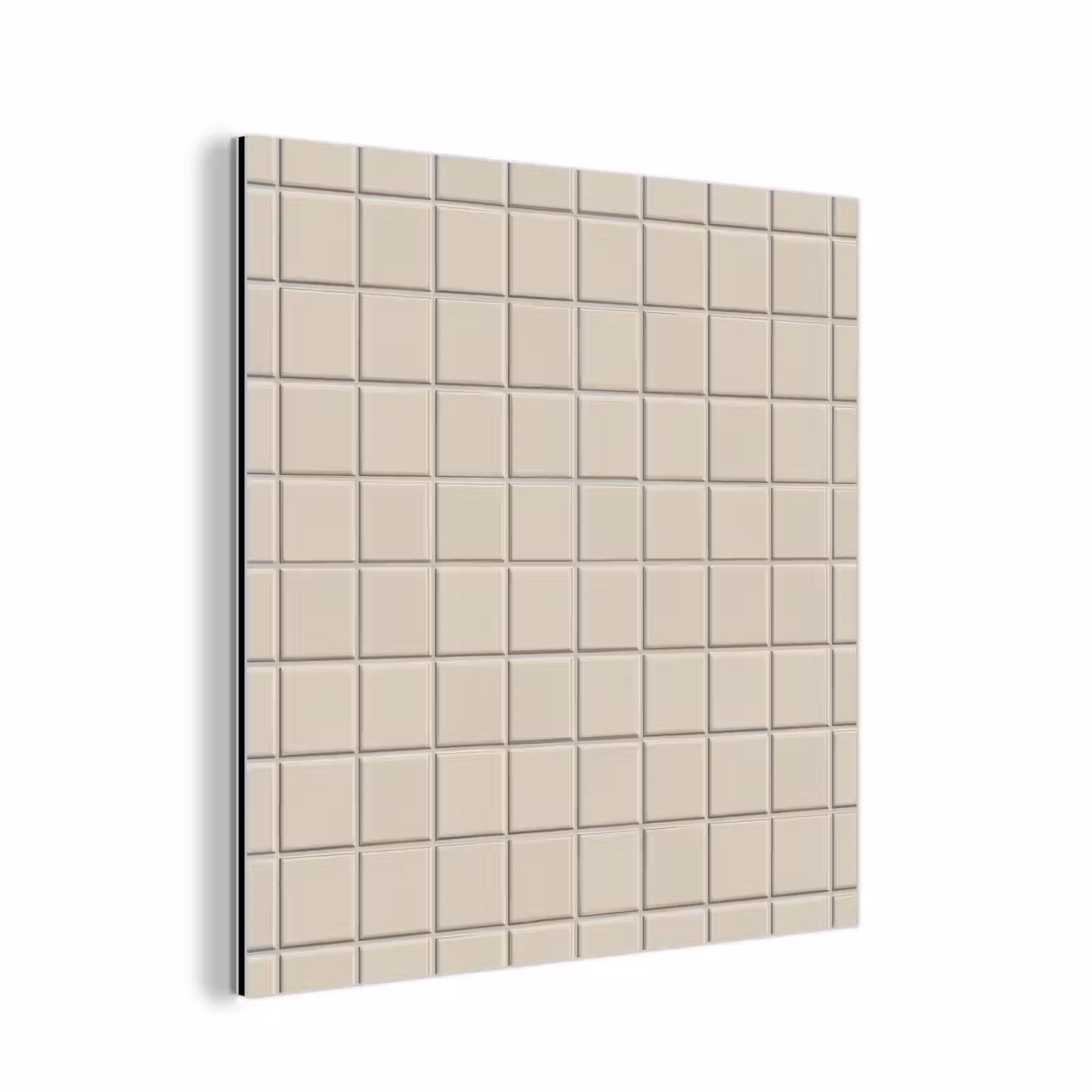 Aluminium schilderij - Patroon - Tegels - Taupe — 1