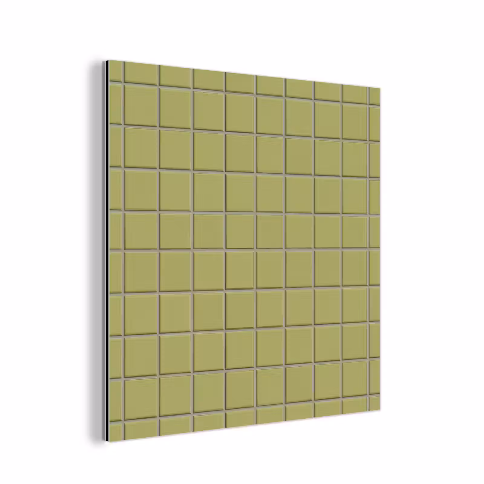 Aluminium schilderij - Tegel - Patroon - Olijfgroen — 1