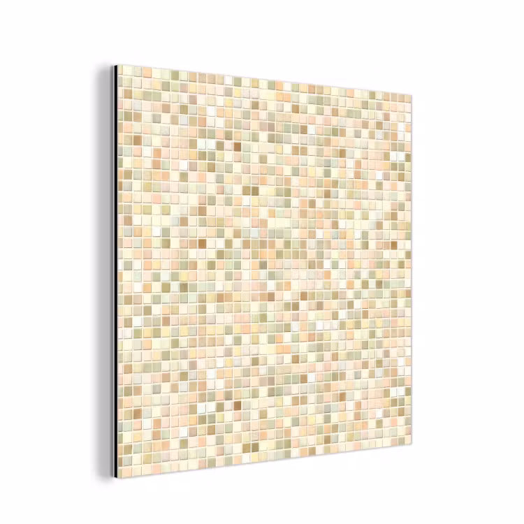 Aluminium schilderij - Mozaïek - Patroon - Beige — 1
