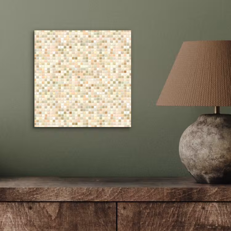 Aluminium schilderij - Mozaïek - Patroon - Beige — 3