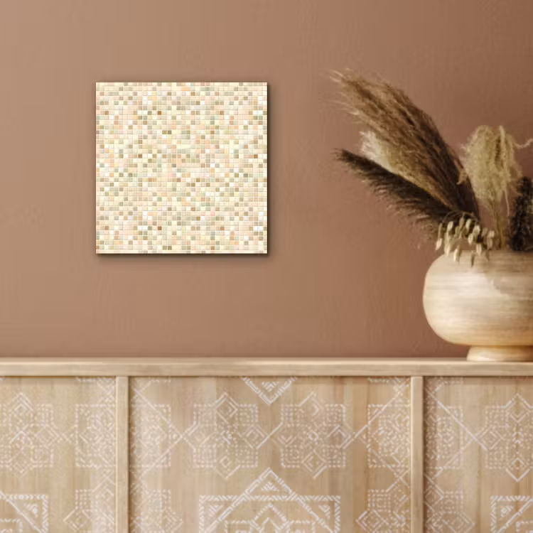Aluminium schilderij - Mozaïek - Patroon - Beige — 5