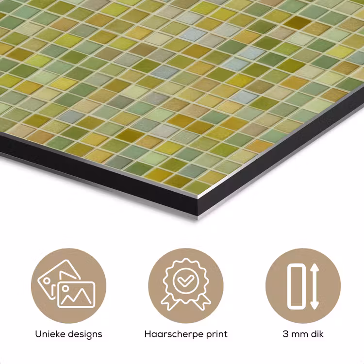 Aluminium schilderij - Mozaïek - Patroon - Groen — 7