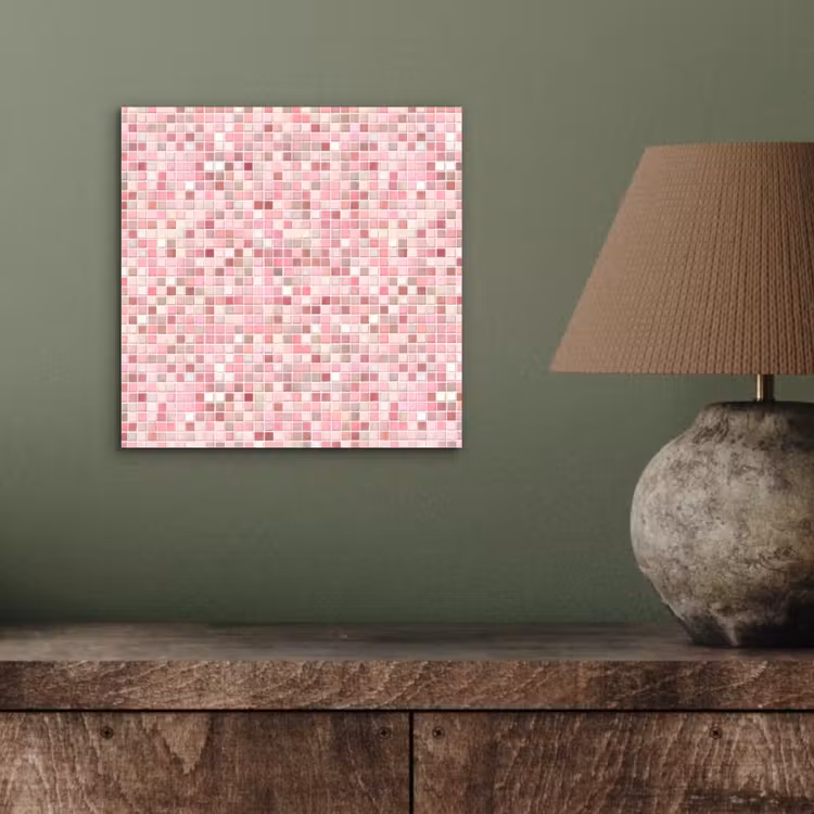 Aluminium schilderij - Mozaïek - Patroon - Roze — 3