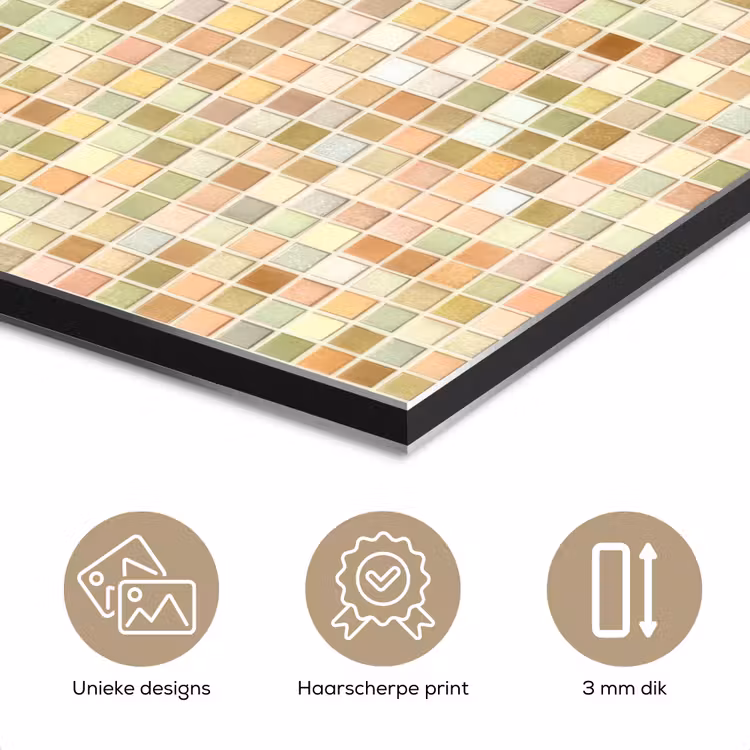Aluminium schilderij - Mozaïek - Patroon - Terracotta — 7