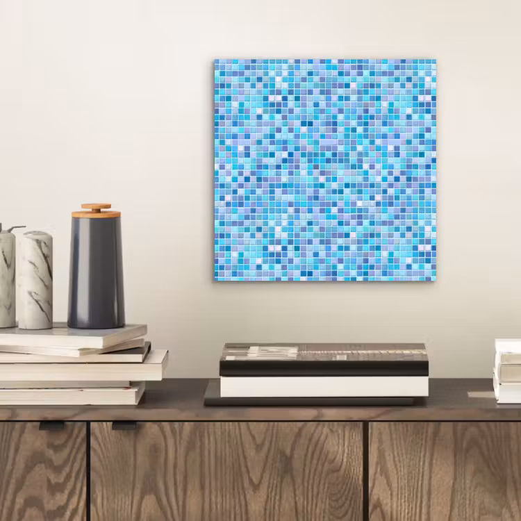 Aluminium schilderij - Mozaïek - Patroon - Turquoise — 2