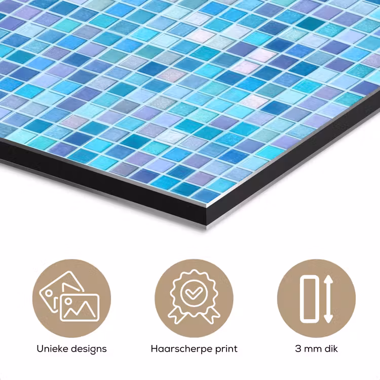Aluminium schilderij - Mozaïek - Patroon - Turquoise — 7