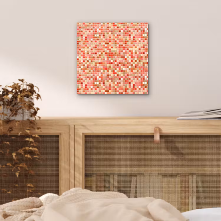 Aluminium schilderij - Mozaïek - Tegel - Patroon - Kleurrijk — 4