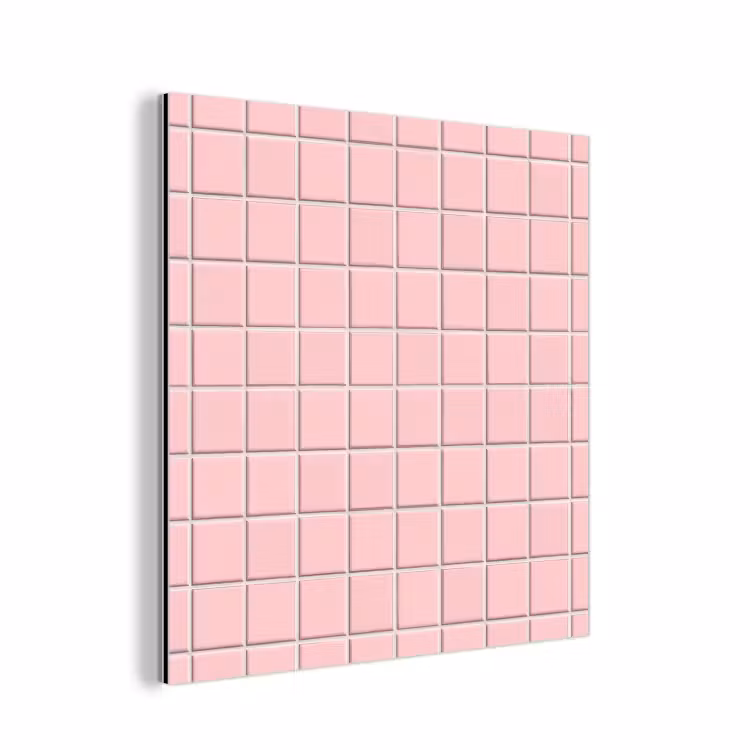 Aluminium schilderij - Patroon - Tegel - Pastelroze — 1