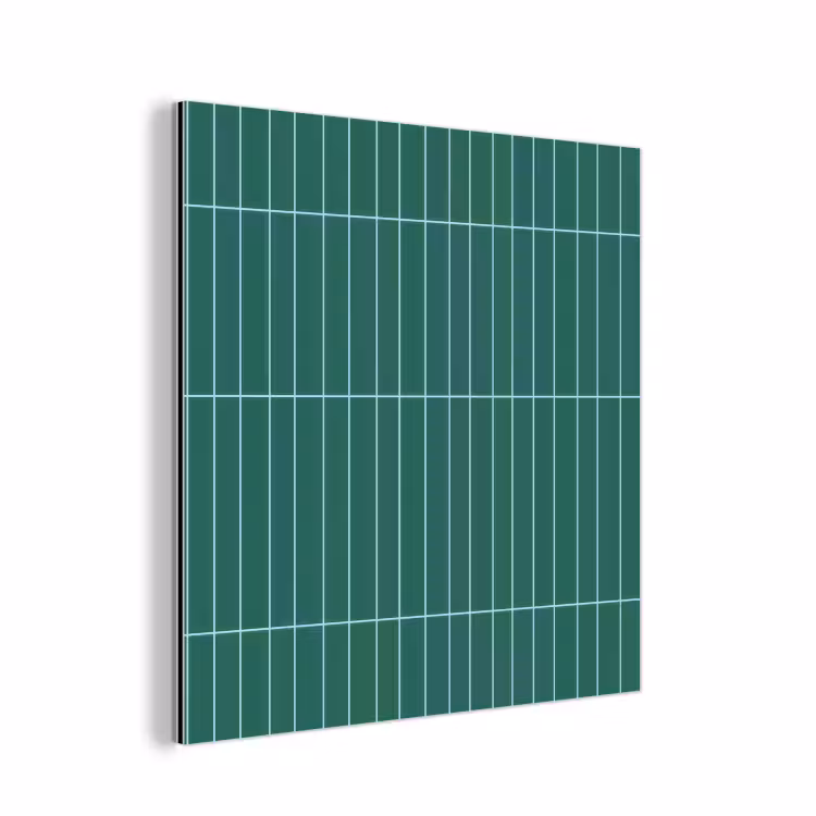 Aluminium schilderij - Patroon - Tegel - Saliegroen — 1