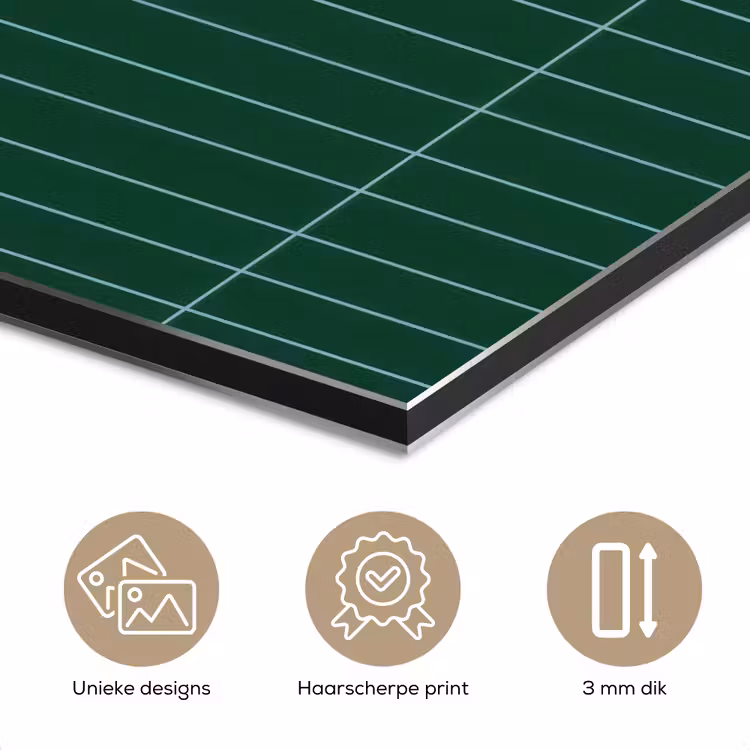 Aluminium schilderij - Patroon - Tegels - Donkergroen — 7