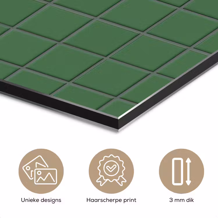 Aluminium schilderij - Patroon - Tegels - Groen — 7