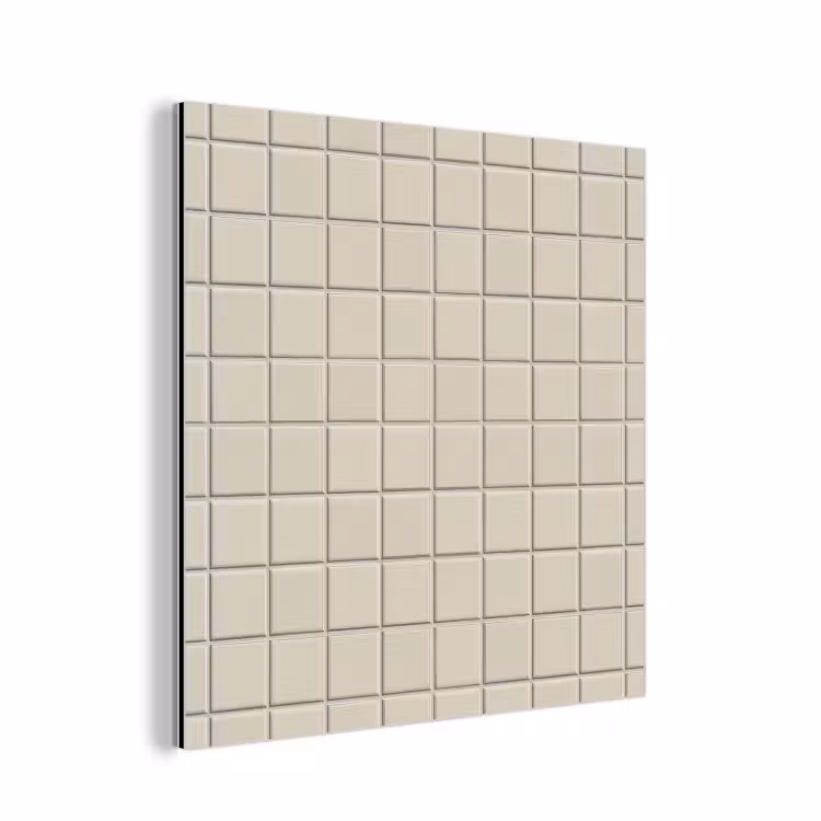 Aluminium schilderij - Patroon - Tegels - Taupe — 1