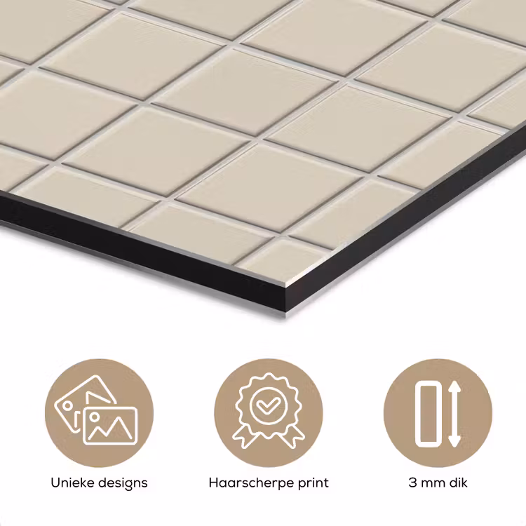 Aluminium schilderij - Patroon - Tegels - Taupe — 7