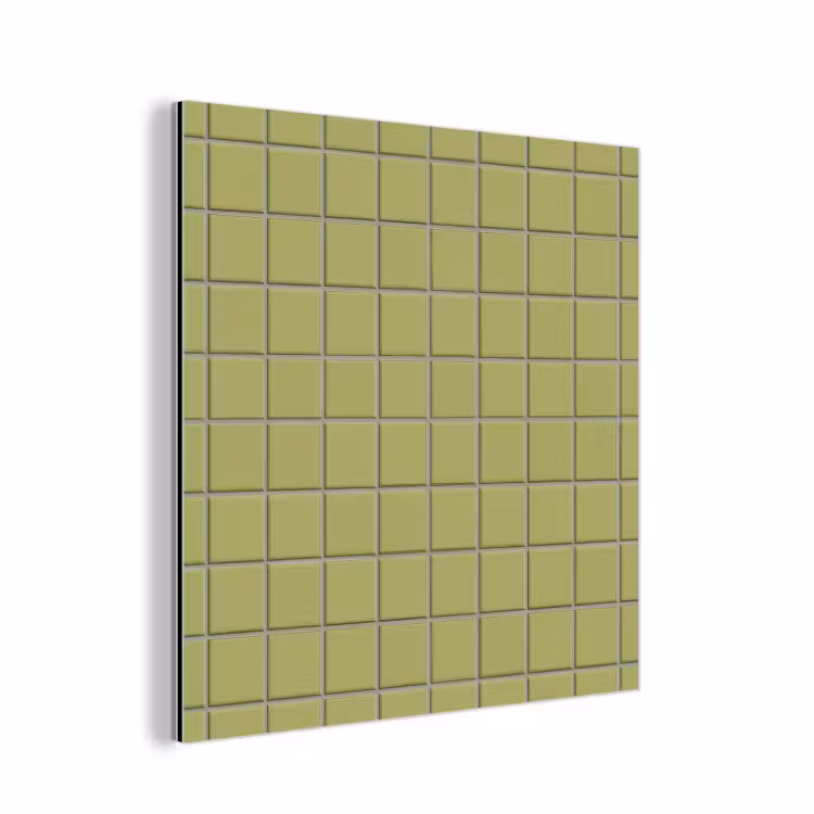 Aluminium schilderij - Tegel - Patroon - Olijfgroen — 1