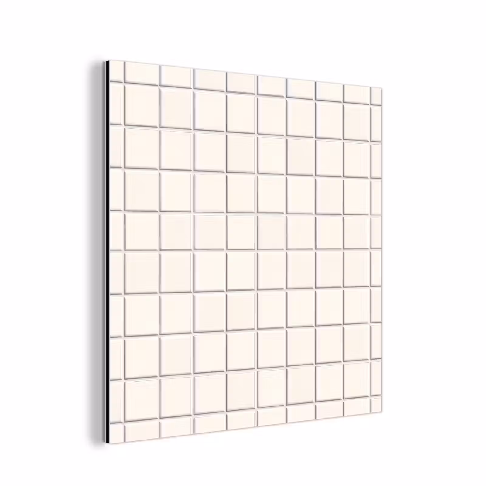 Aluminium schilderij - Patroon - Tegels - Wit — 1