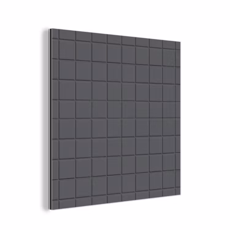 Aluminium schilderij - Patroon - Tegel - Grafiet - Grijs — 1