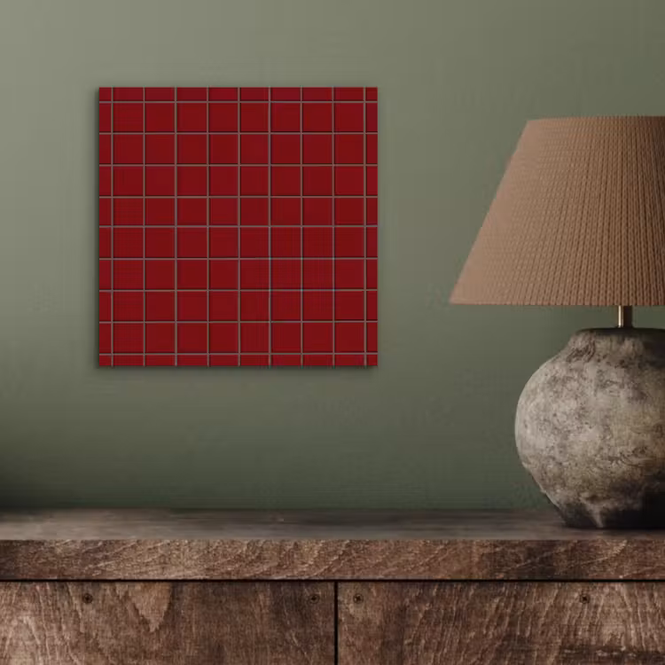 Aluminium schilderij - Patroon - Tegels - Burgundy — 3
