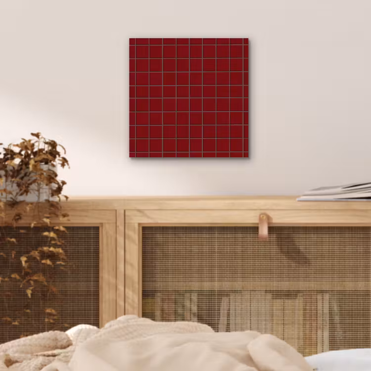 Aluminium schilderij - Patroon - Tegels - Burgundy — 4