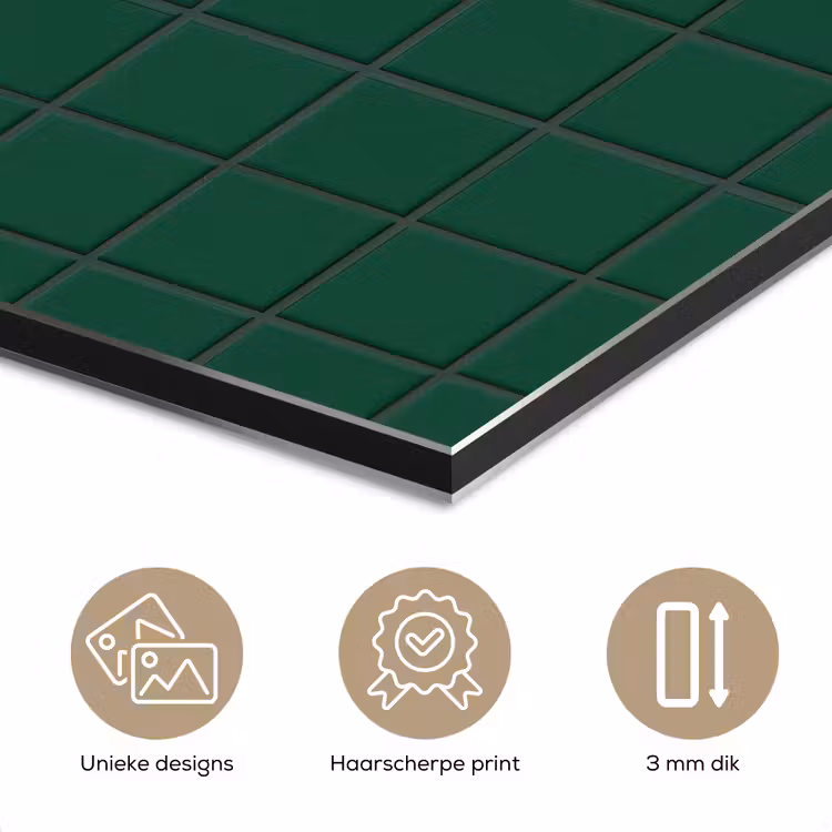 Aluminium schilderij - Patroon - Tegels - Dennen - Groen — 7
