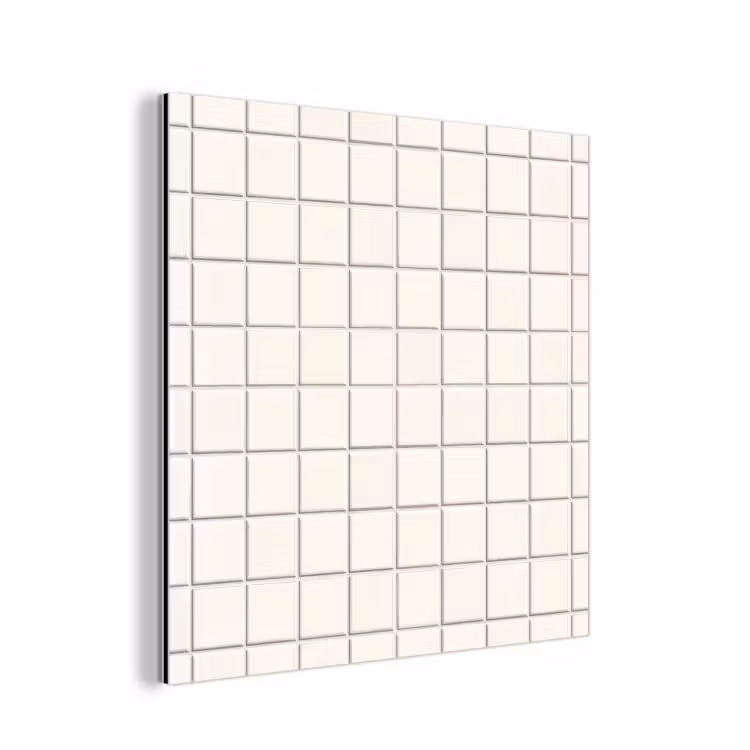 Aluminium schilderij - Patroon - Tegels - Wit — 1