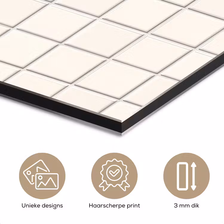 Aluminium schilderij - Patroon - Tegels - Wit — 7