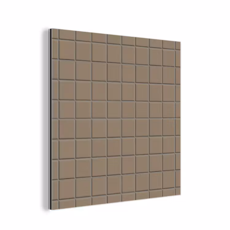 Aluminium schilderij - Tegel - Patroon - Taupe — 1