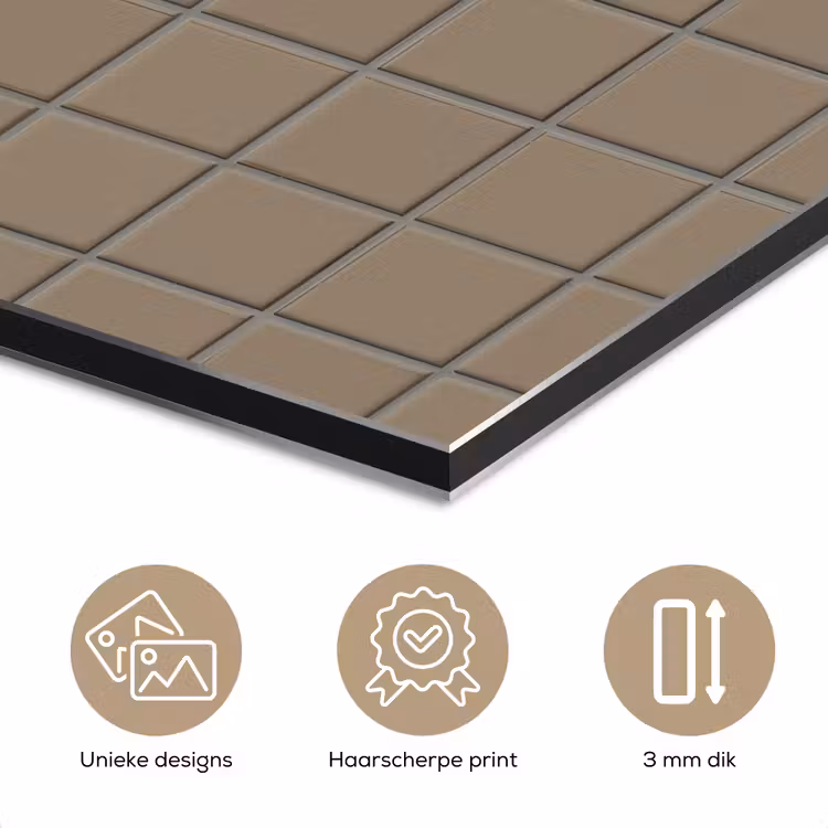 Aluminium schilderij - Tegel - Patroon - Taupe — 7