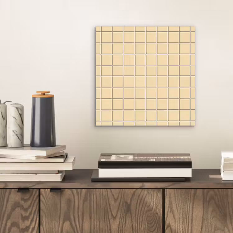 Aluminium schilderij - Tegels - Patroon - Crème — 2
