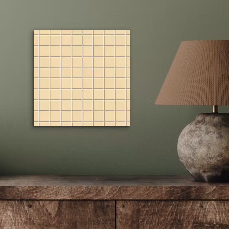 Aluminium schilderij - Tegels - Patroon - Crème — 3